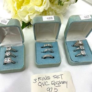 Wedding rings, 925 sterling silver, stamped